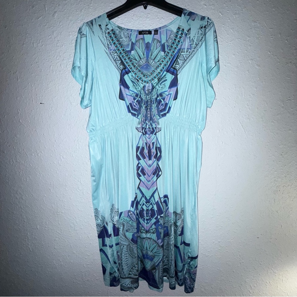 Apt. 9 Light Blue Geometric Dress